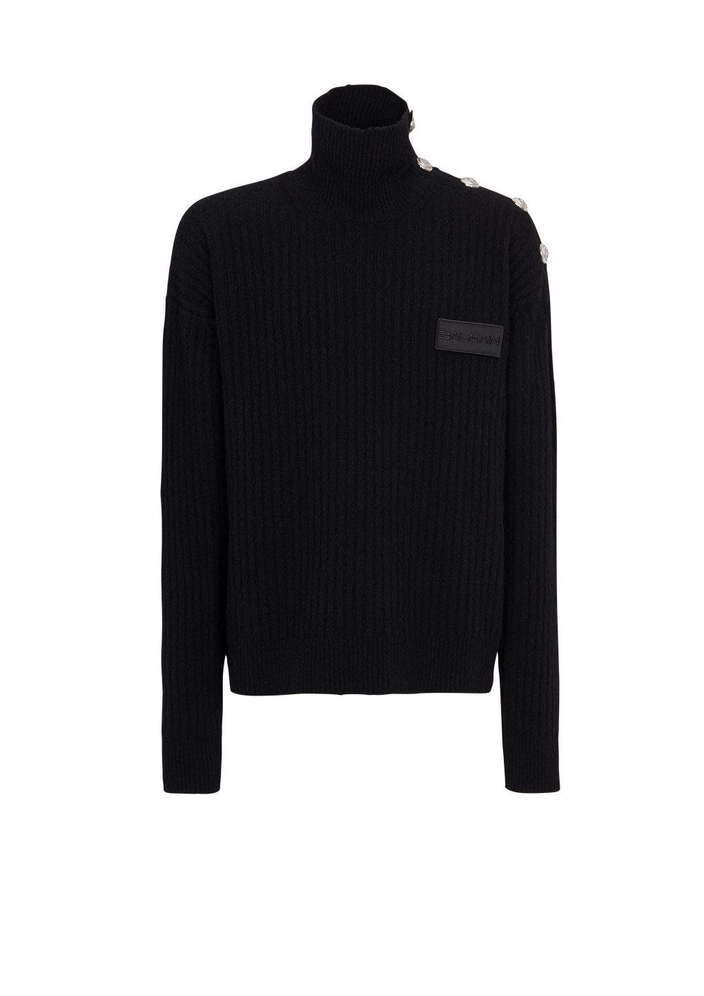 Cashmere turtleneck sweater, black, hi-res
