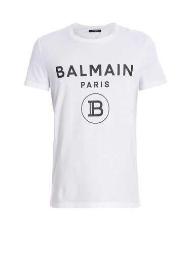 Cotton T-shirt with Balmain Paris logo print